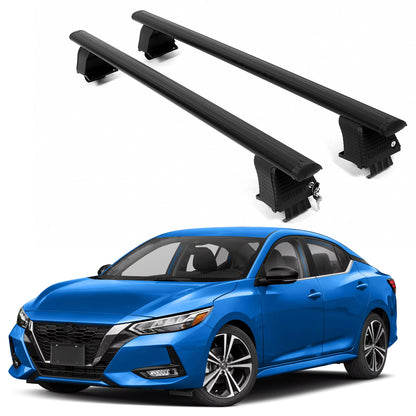 ERKUL Roof Rack Crossbars For NISSAN SENTRA 2020-2025 Naked Roof Aluminum Black