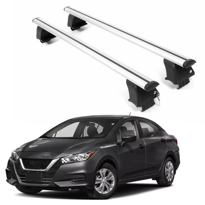 ERKUL Roof Rack Crossbars For NISSAN VERSA 2020-2025 Naked Roof Aluminum Silver