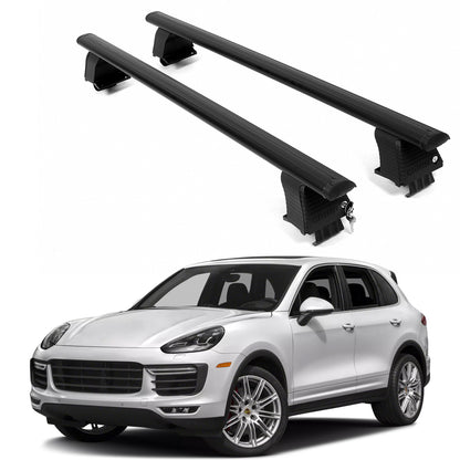 ERKUL Roof Rack Crossbars For PORCHE CAYENNE 2011-2018 Naked Roof Aluminum Black