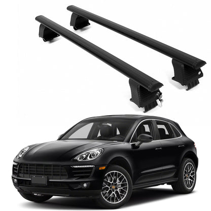 ERKUL Roof Rack Crossbars For PORCHE MACAN 2015-2025 Naked Roof Aluminum Black