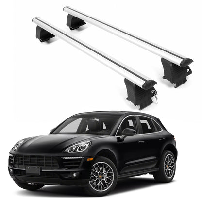 ERKUL Roof Rack Crossbars For PORCHE MACAN 2015-2025 Naked Roof Aluminum Silver