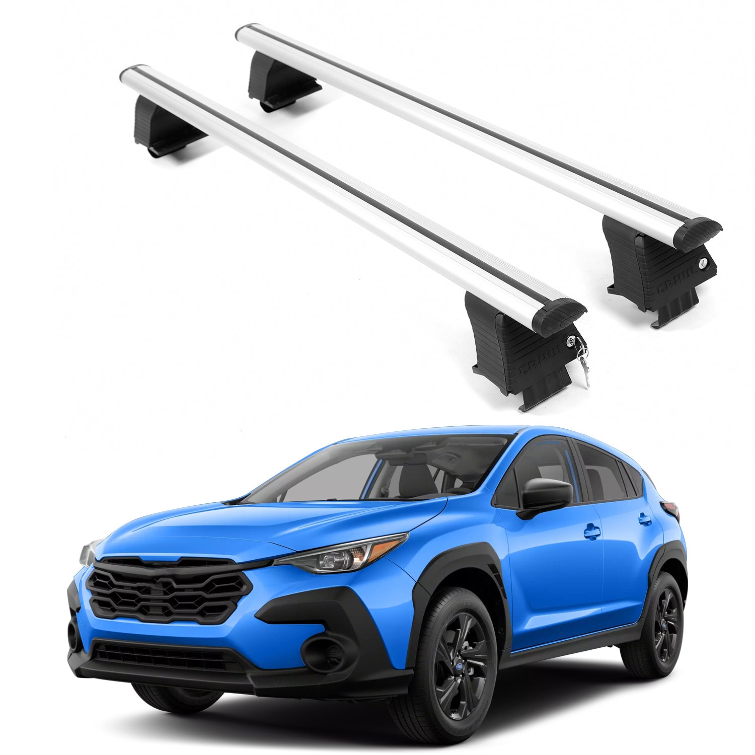 ERKUL Roof Rack Crossbars For SUBARU CROSSTREK 2024-2026 Naked Roof Aluminum Silver