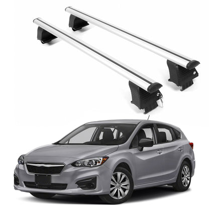 ERKUL Roof Rack Crossbars For SUBARU IMPREZA 2017-2023 Naked Roof Aluminum Silver