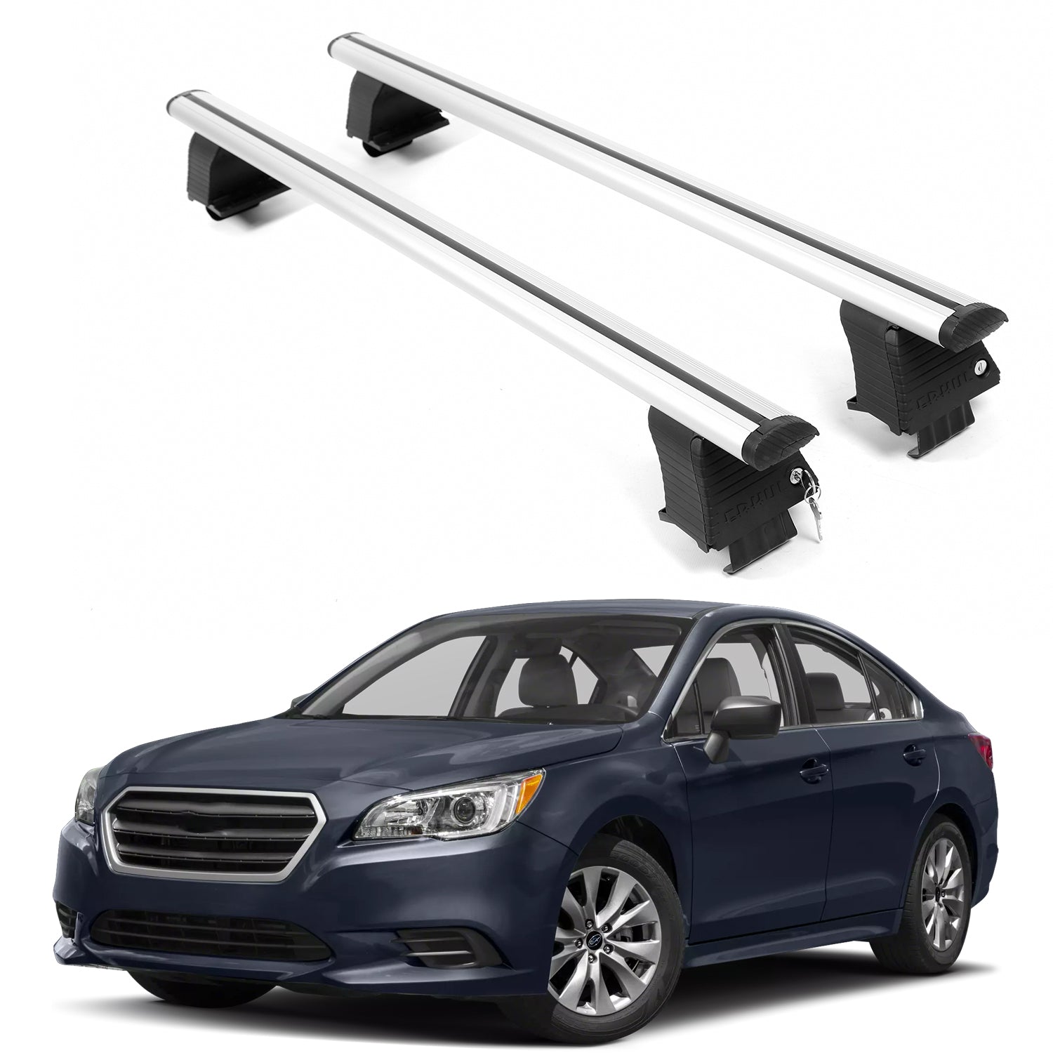ERKUL Roof Rack Crossbars For SUBARU LEGACY 2015-2019 Naked Roof Aluminum Silver