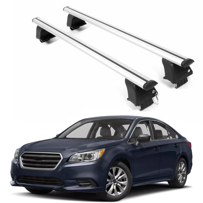 ERKUL Roof Rack Crossbars For SUBARU LEGACY 2015-2019 Naked Roof Aluminum Silver