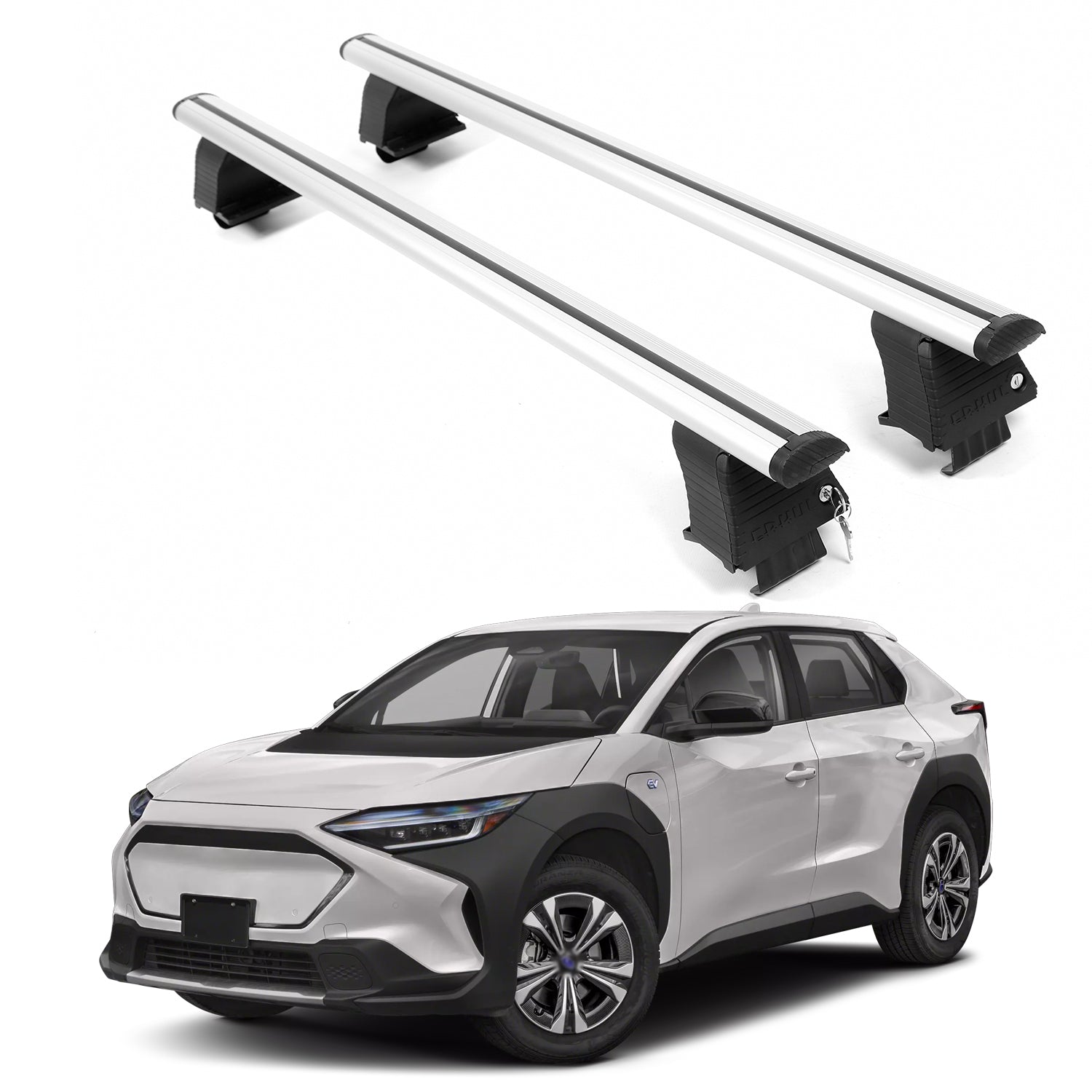 ERKUL Roof Rack Crossbars For SUBARU SOLTERRA 2023-2026 Naked Roof Aluminum Silver