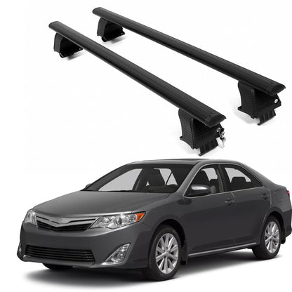 ERKUL Roof Rack Crossbars For TOYOTA CAMRY 2012-2017 Naked Roof Aluminum Black