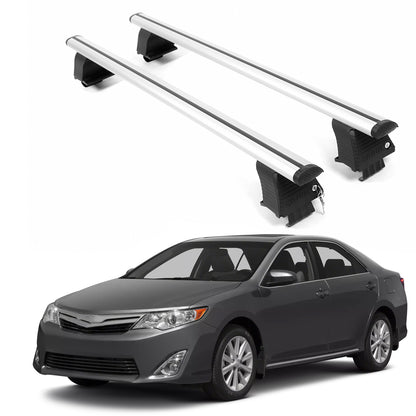 ERKUL Roof Rack Crossbars For TOYOTA CAMRY 2012-2017 Naked Roof Aluminum Silver
