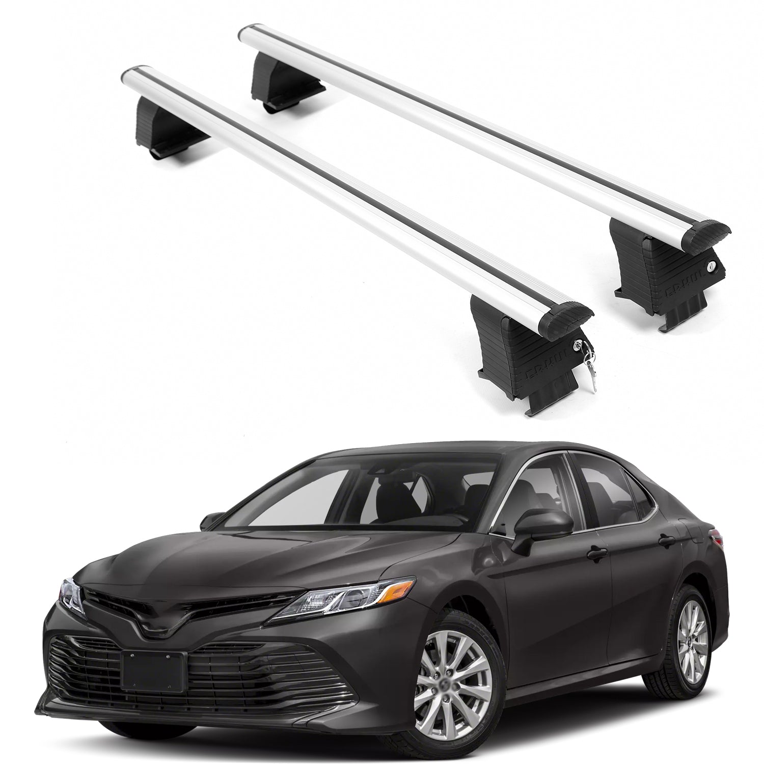 ERKUL Roof Rack Crossbars For TOYOTA CAMRY 2018-2024 Naked Roof Aluminum Silver