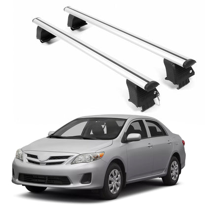 ERKUL Roof Rack Crossbars For TOYOTA COROLLA 2009-2013 Naked Roof Aluminum Silver