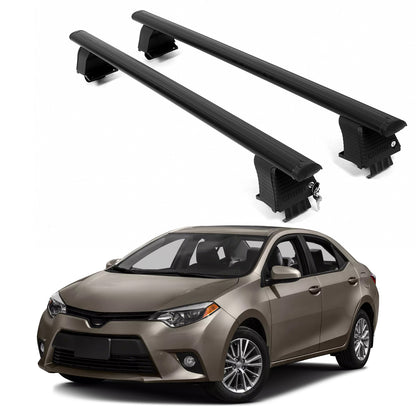 ERKUL Roof Rack Crossbars For TOYOTA COROLLA 2014-2019 Naked Roof Aluminum Black