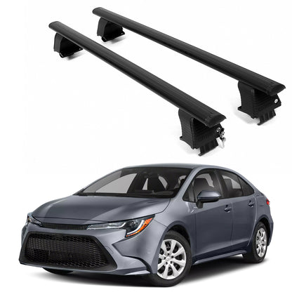 ERKUL Roof Rack Crossbars For TOYOTA COROLLA 2020-2026 Naked Roof Aluminum Black