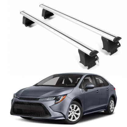 ERKUL Roof Rack Crossbars For TOYOTA COROLLA 2020-2026 Naked Roof Aluminum Silver