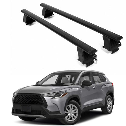 ERKUL Roof Rack Crossbars For TOYOTA COROLLA CROSS 2022-2025 Naked Roof Aluminum Black