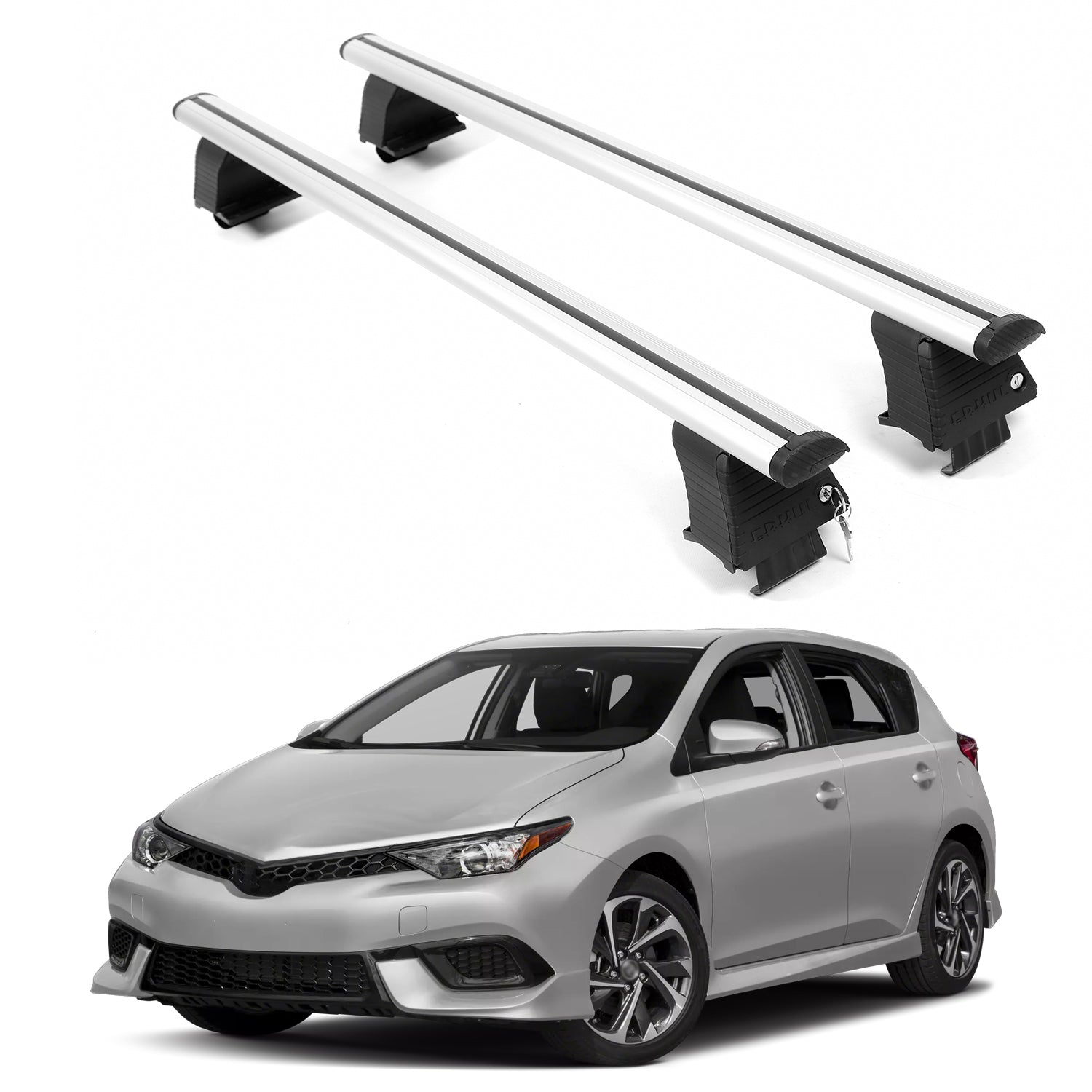 ERKUL Roof Rack Crossbars For TOYOTA COROLLA IM 2017-2018 Naked Roof Aluminum Silver