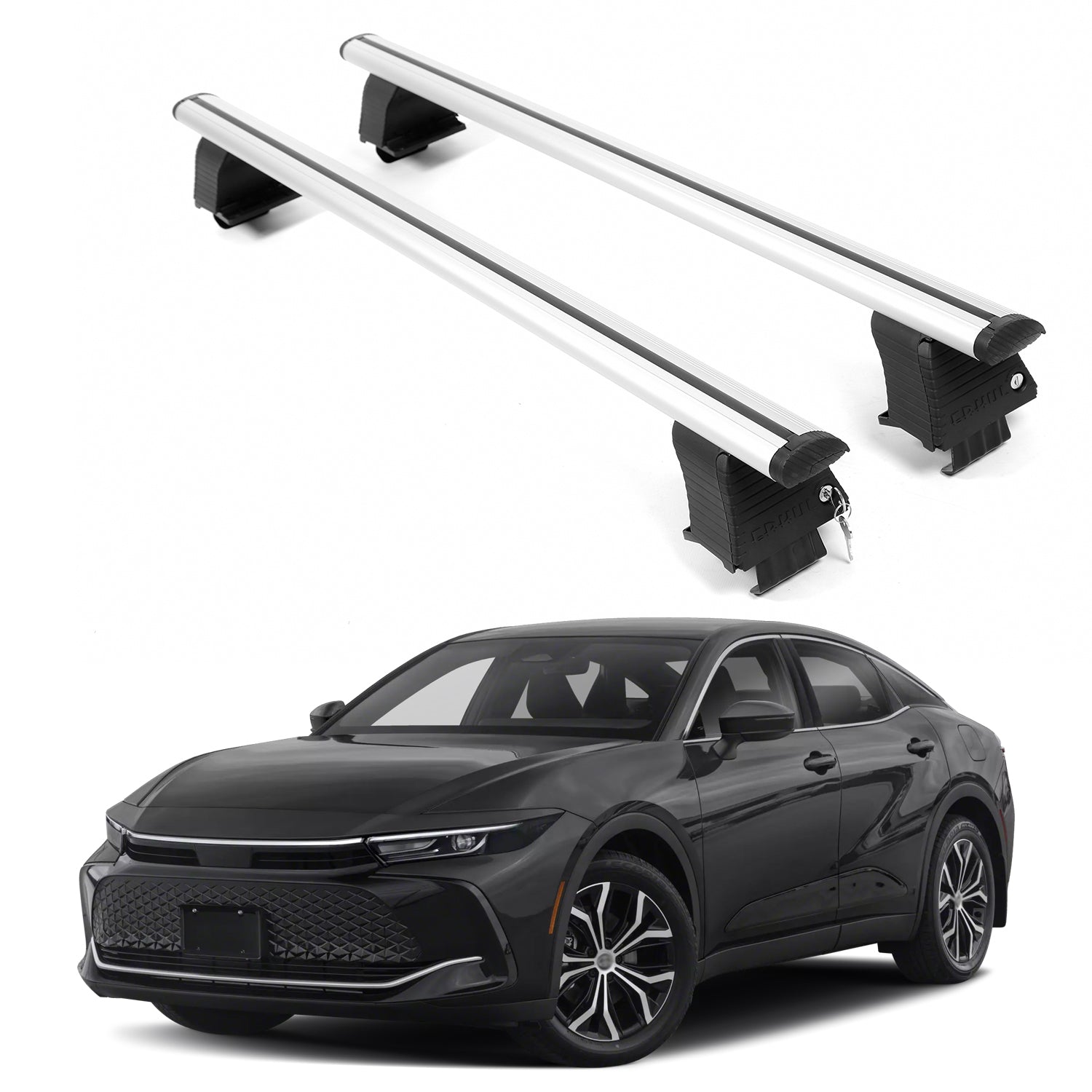 ERKUL Roof Rack Crossbars For TOYOTA CROWN 2023-2026 Naked Roof Aluminum Silver