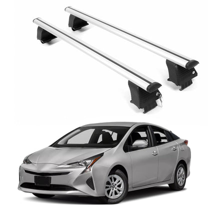 ERKUL Roof Rack Crossbars For TOYOTA PRIUS 2016-2022 Naked Roof Aluminum Silver