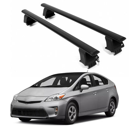 ERKUL Roof Rack Crossbars For TOYOTA PRIUS + 2010-2015 Naked Roof Aluminum Black