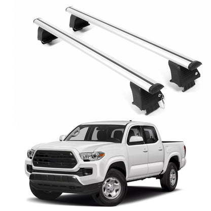 ERKUL Roof Rack Crossbars For TOYOTA TACOMA 2016-2025 Naked Roof Aluminum Silver