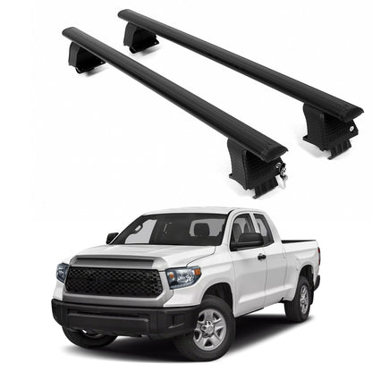 ERKUL Roof Rack Crossbars For TOYOTA TUNDRA 2007-2021 Naked Roof Aluminum Black