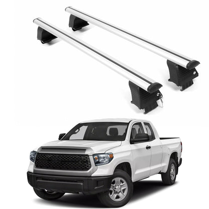 ERKUL Roof Rack Crossbars For TOYOTA TUNDRA 2007-2021 Naked Roof Aluminum Silver