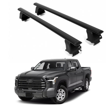 ERKUL Roof Rack Crossbars For TOYOTA TUNDRA 2022-2026 Naked Roof Aluminum Black