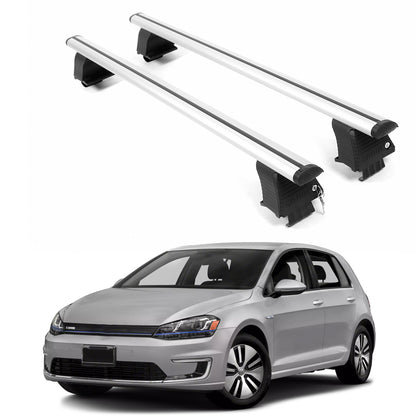 ERKUL Roof Rack Crossbars For VOLKSWAGEN E-GOLF 2015-2021 Naked Roof Aluminum Silver