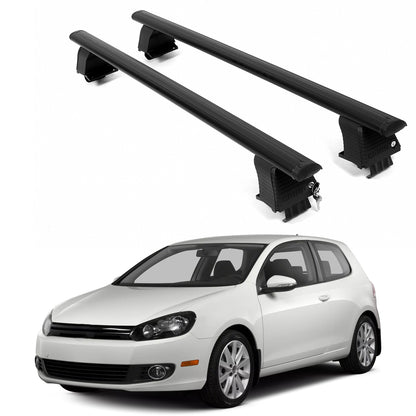 ERKUL Roof Rack Crossbars For VOLKSWAGEN GOLF 2010-2014 Naked Roof Aluminum Black
