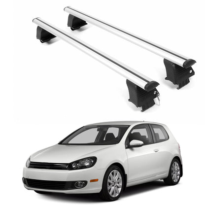 ERKUL Roof Rack Crossbars For VOLKSWAGEN GOLF 2010-2014 Naked Roof Aluminum Silver