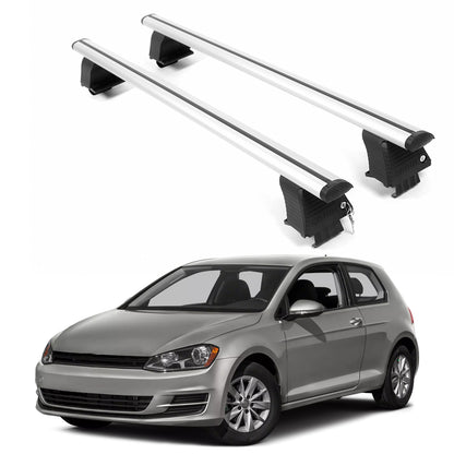 ERKUL Roof Rack Crossbars For VOLKSWAGEN GOLF 2015-2021 Naked Roof Aluminum Silver