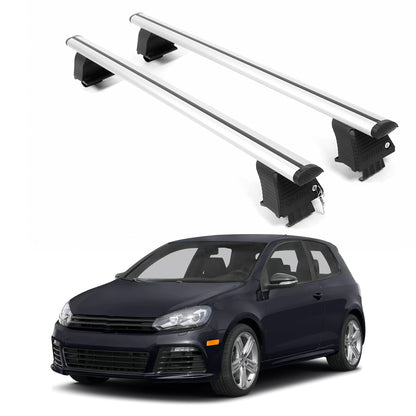 ERKUL Roof Rack Crossbars For VOLKSWAGEN GOLF R 2012-2013 Naked Roof Aluminum Silver