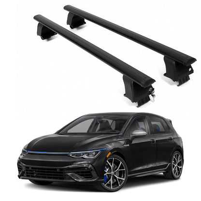 ERKUL Roof Rack Crossbars For VOLKSWAGEN GOLF R 2022-2026 Naked Roof Aluminum Black