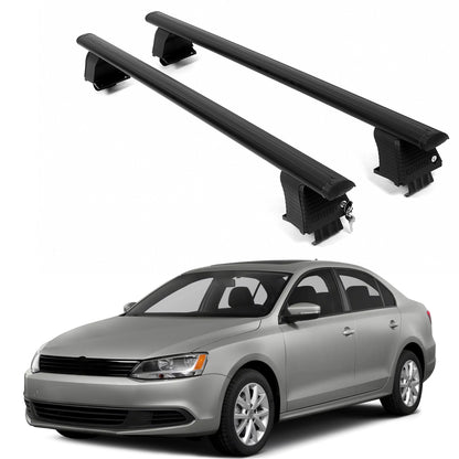 ERKUL Roof Rack Crossbars For VOLKSWAGEN JETTA 2011-2018 Naked Roof Aluminum Black