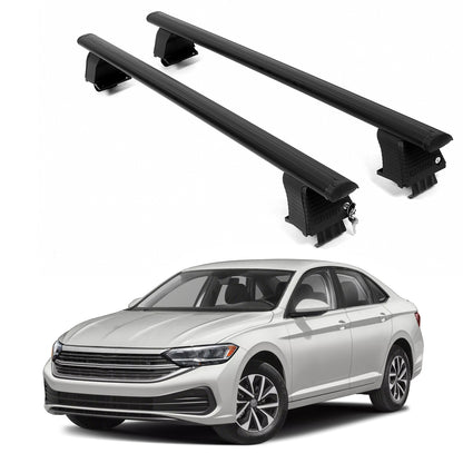 ERKUL Roof Rack Crossbars For VOLKSWAGEN JETTA 2019-2026 Naked Roof Aluminum Black