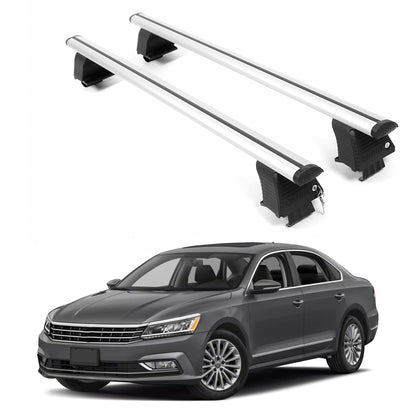 ERKUL Roof Rack Crossbars For VOLKSWAGEN PASSAT 2012-2019 Naked Roof Aluminum Silver