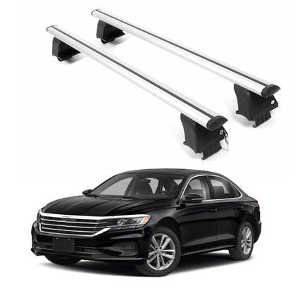 ERKUL Roof Rack Crossbars For VOLKSWAGEN PASSAT 2020-2022 Naked Roof Aluminum Silver