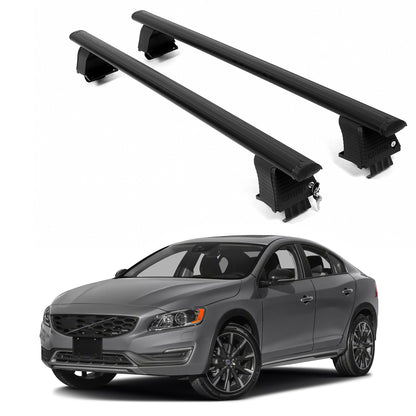 ERKUL Roof Rack Crossbars For VOLVO S60 CROSS COUNTRY 2016-2018 Naked Roof Aluminum Black