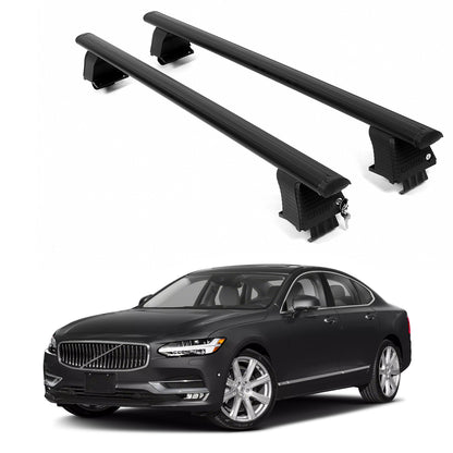 ERKUL Roof Rack Crossbars For VOLVO S90 2017- 2025 Naked Roof Aluminum Black
