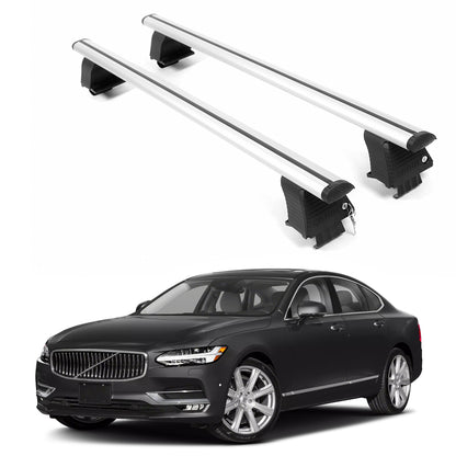 ERKUL Roof Rack Crossbars For VOLVO S90 2017- 2025 Naked Roof Aluminum Silver
