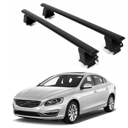 ERKUL Roof Rack Crossbars For VOLVO V60 2015-2018 Naked Roof Aluminum Black