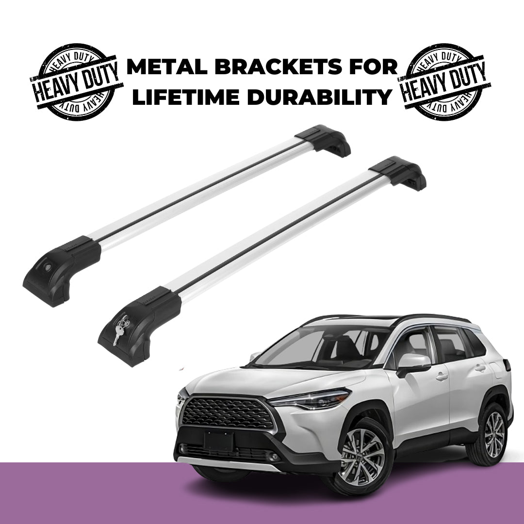 Heavy Duty 220 lbs Roof Rack Crossbars Fits Toyota Corolla Cross 2022-2025 - Silver