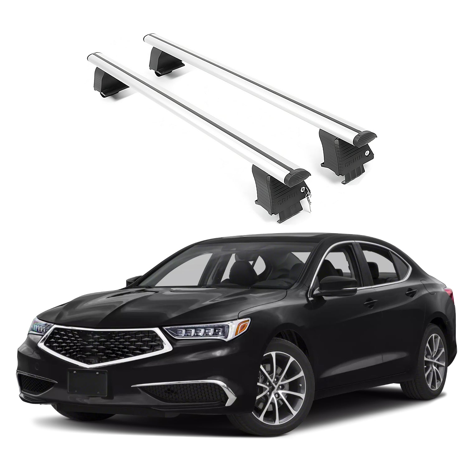 ERKUL Roof Rack Crossbars Fits Acura TLX 2015-2020 Naked Roof Aluminum Silver