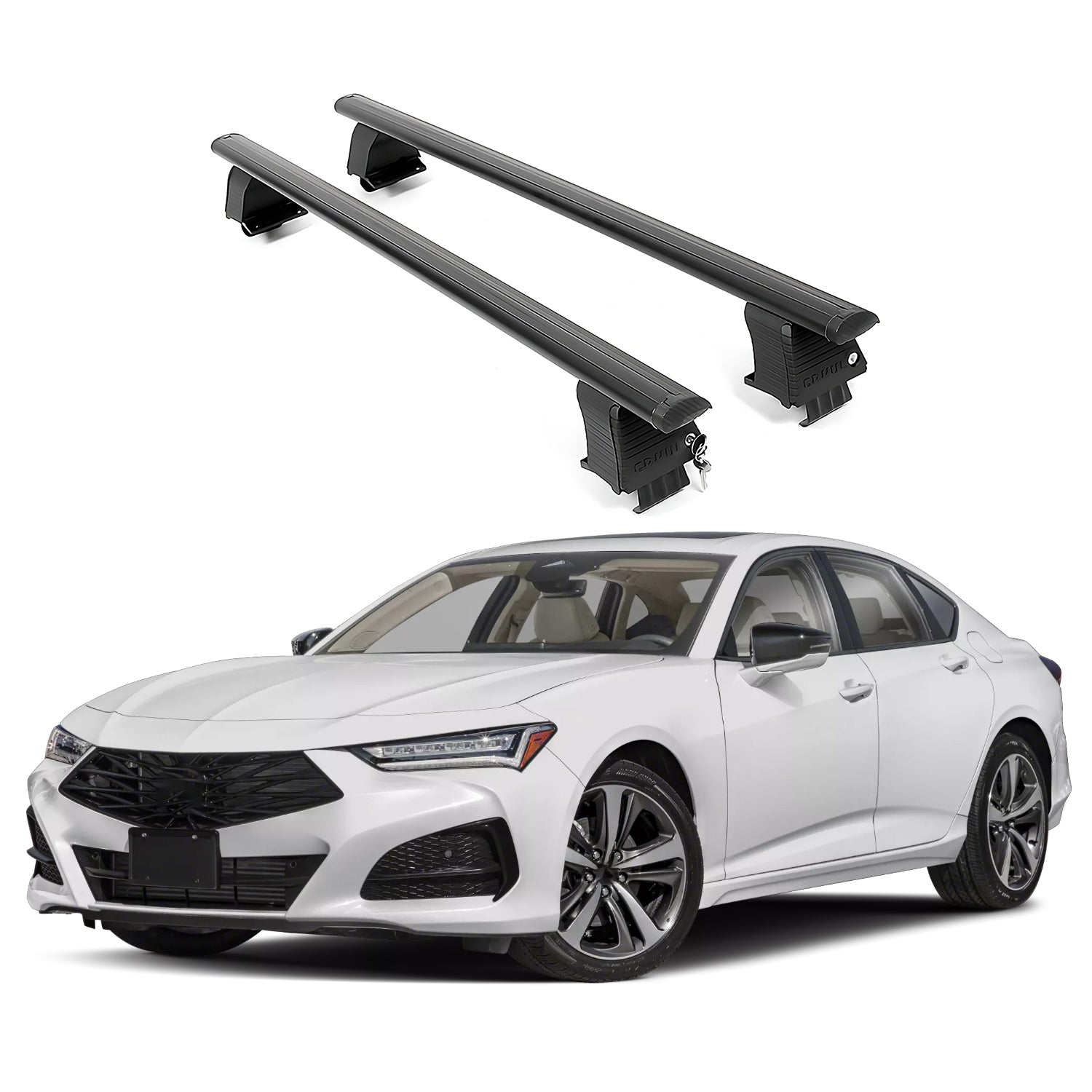 ERKUL Roof Rack Crossbars Fits Acura TLX 2021-2025 Naked Roof Aluminum Black