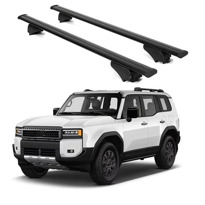 ERKUL Roof Rack Cross Bars for Toyota Land Cruiser 2024-2025 Raised Rails Black