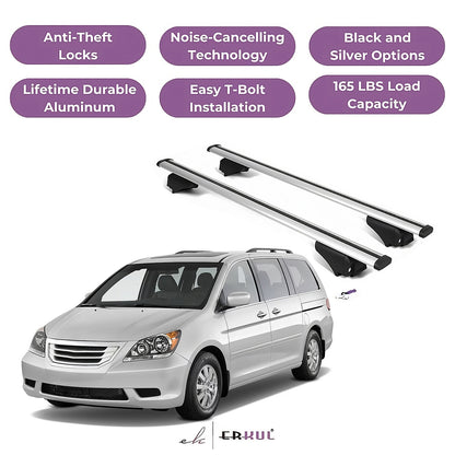 Roof Rack Cross Bars with Extended Bar Design for Honda Odyssey 2005-2010  - Silver