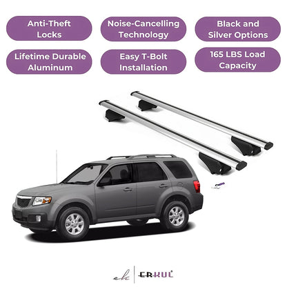 Roof Rack Cross Bars with Extended Bar Design for Mazda Tribute 2001-2011  - Silver