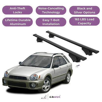 ERKUL Roof Rack Cross Bars for Subaru Outback 1994-1997 for Raised Rails - Black