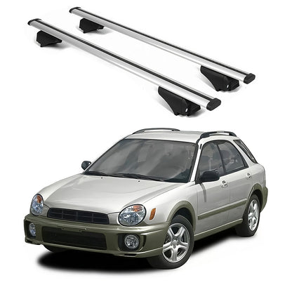 ERKUL Roofrack Cross Bars for Subaru Outback 1994-1997 for Raised Rails - Silver