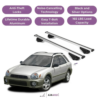 Roofrack Cross Bars with Extended Bar Design for Subaru Outback 1994-1997  - Silver