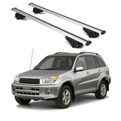 ERKUL Roof Rack Cross Bars for Toyota RAV4 1996-2006 for Raised Rails - Silver